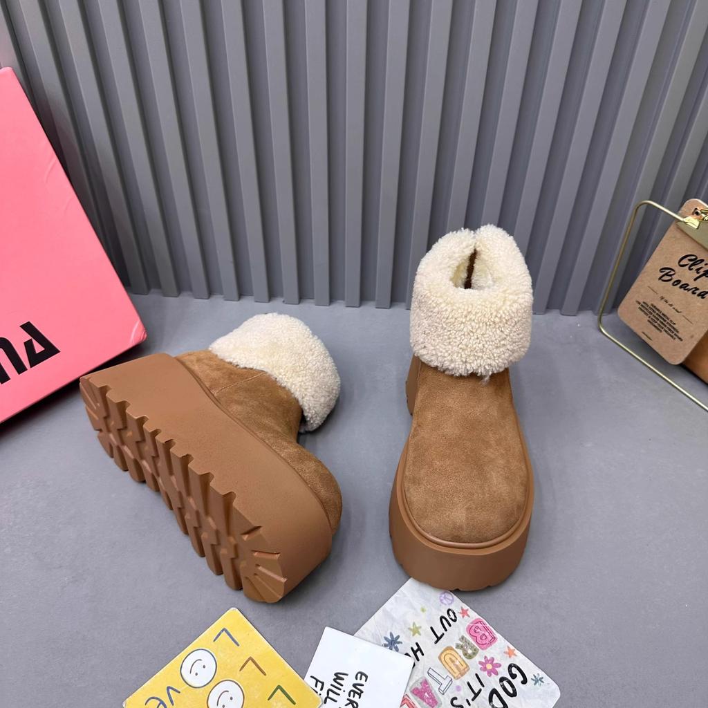 Thick-soled Snow Boots Women's 2025 New Winter Short Boots Piled and Thickened Northeast Snow Shoes Cotton Boots Cotton Shoes Women's Shoes