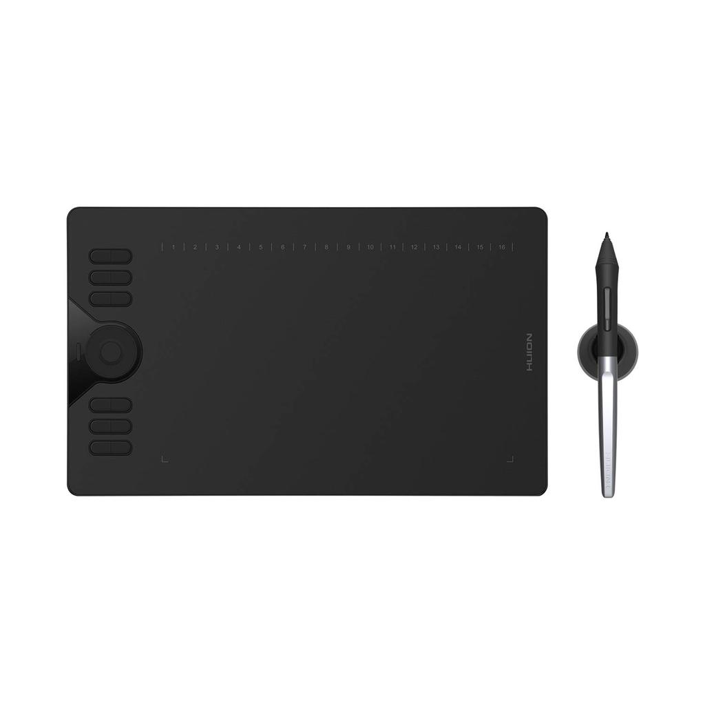 Планшет HUION HS610 с графическим интерфейсом 10 дюймов, совместимый с мобильным телефоном, оснащен функцией обнаружения наклона, 8192 Давление Давление Без зарядки, 12 клавиш быстрого доступа и 16