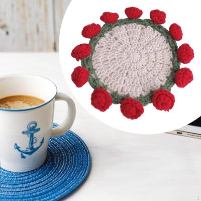 Подставка под кофейную чашку с цветком, коврик для питья, милый многоразовый держатель для кружки, протектор стола для