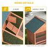 2 Tier Rabbit Hutch Outdoor Guinea Pig Hutch Solid Wood Bunny House Water Resistant Asphalt Roof Ramp Sliding Tray 144 X 64.5 X 100cm