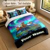 3Pcs Bedding Set Custom Name Text, 1 Sheet 2 Pillowcases Home Bed DecorScooby-Doo