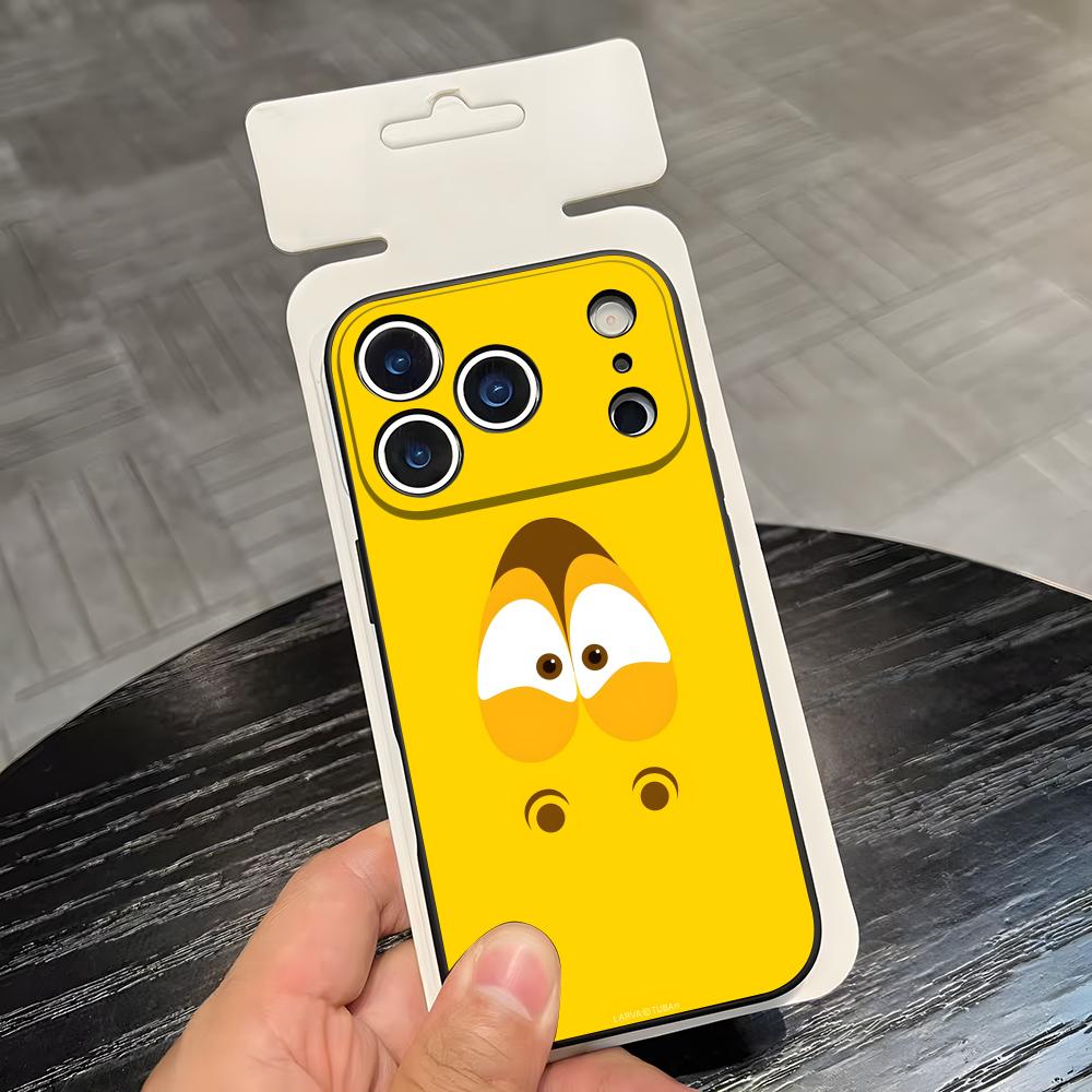 Мультяшный чехол для телефона L-Larvas для iPhone 17 Air 16 E Pro Max 15 14 13 Mini 12 Pro 11 Max Plus Черный Мягкий корпус