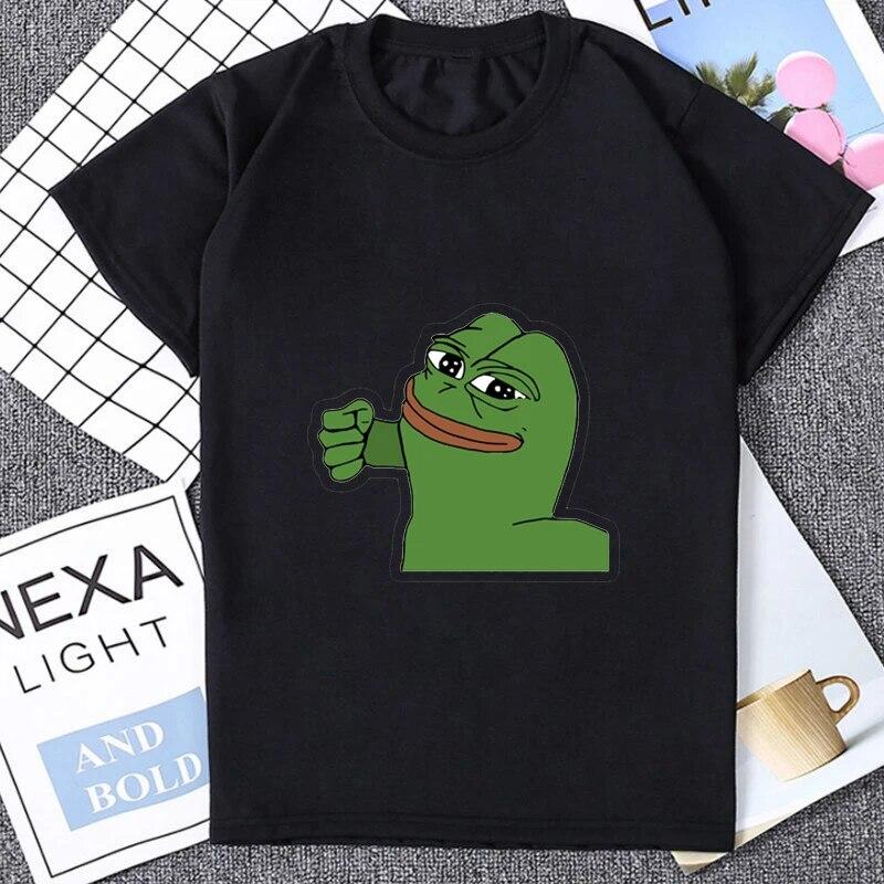 Футболка унисекс с графическим принтом Pepe Sad Frog Emote, уличная одежда, хипстерская женская футболка в стиле Харадзюку, свободная повседневная модная мягкая футболка унисекс
