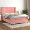 3132926 vidaXL Divan Bed with Mattress Pink 140x200 Cm Velvet