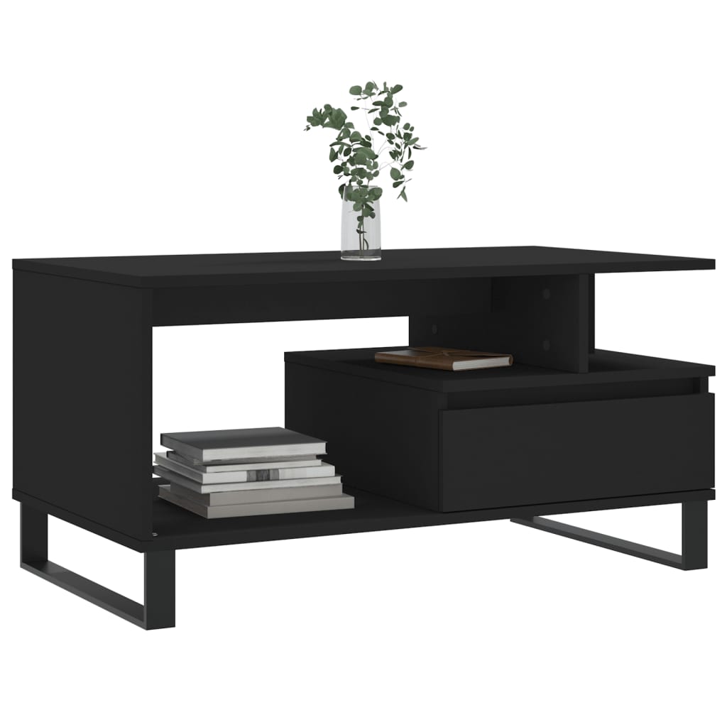 Coffee Table Black 90 x 49 x 45 cm Particleboard