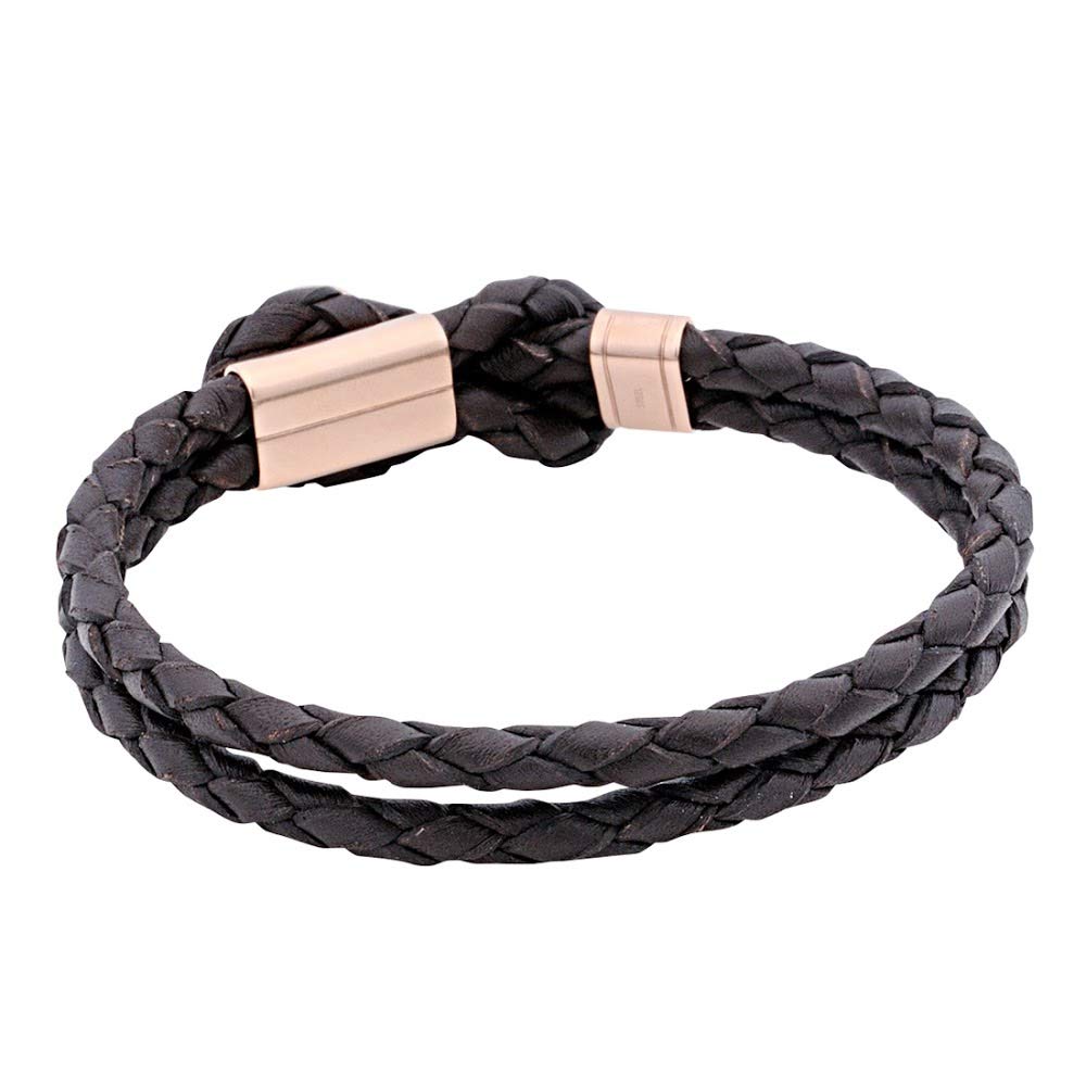 Emporio Armani Браслет из нержавеющей стали с плетеным кожаным логотипом орла 18 см EGS2177221 [Emporio Armani] [Товар]