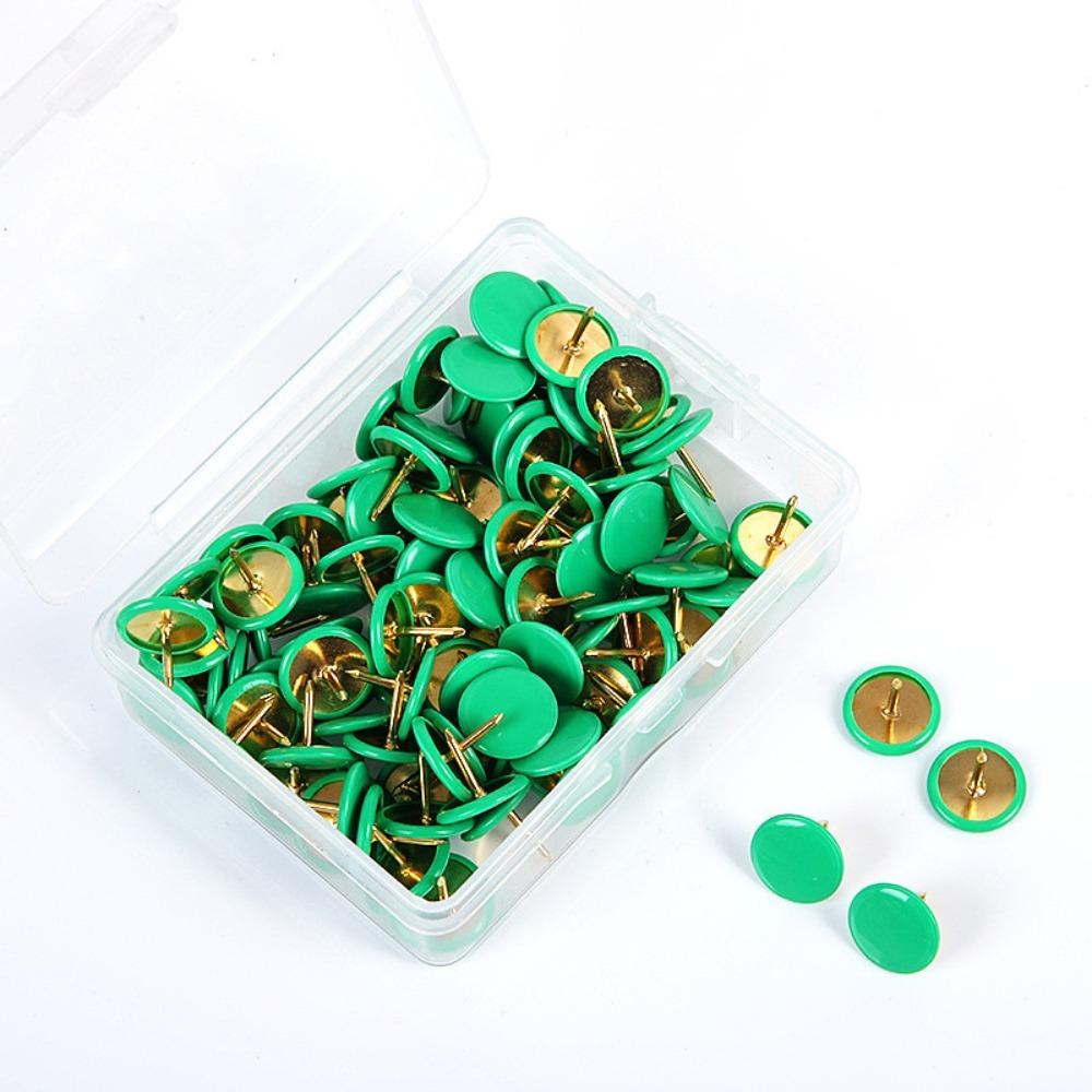 100Pcs Tacks Point Round Push Pins Notice Board Cork Board Tacks Decorative Thumb Tacks