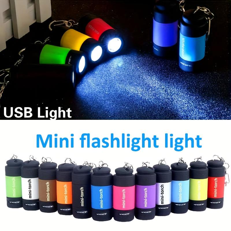 USB-перезаряжаемый светодиодный многофункциональный мощный карманный брелок-фонарик водонепроницаемый для улицы, походов, кемпинга, мини-фонарик