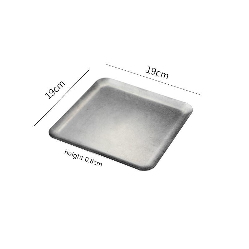 Ретро классика 304 нержавеющая сталь прямоугольная тарелка поднос для хранения кофейня барбекю обеденный сервиз тарелки и блюда обеденные тарелки