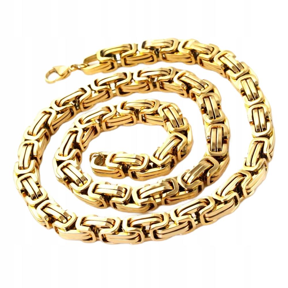 Men' Gold Chain Royal Byzantine Chain GOLD PLATED + FREE