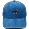 Cartoon German Shepherd Puppy Embroidered Baseball Cap Animal Washed Retro Daddy Hat Men's and Women's Casual Sun Hat