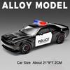 1:24 Srt Hellcat Литой металлический модельный игрушечный автомобиль Полицейская машина Рулевое управление передним колесом Двери Открываются Транспортные средства Подарки на день рождения Одноклассника