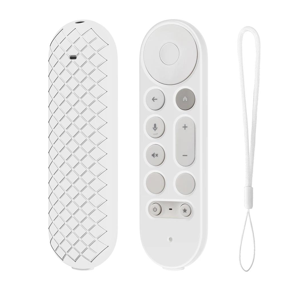 Silicone Remote Case Anti-Slip Protective Cover with Lanyard TV Remote Control Case Remote Cover for Google TV Streamer 4K