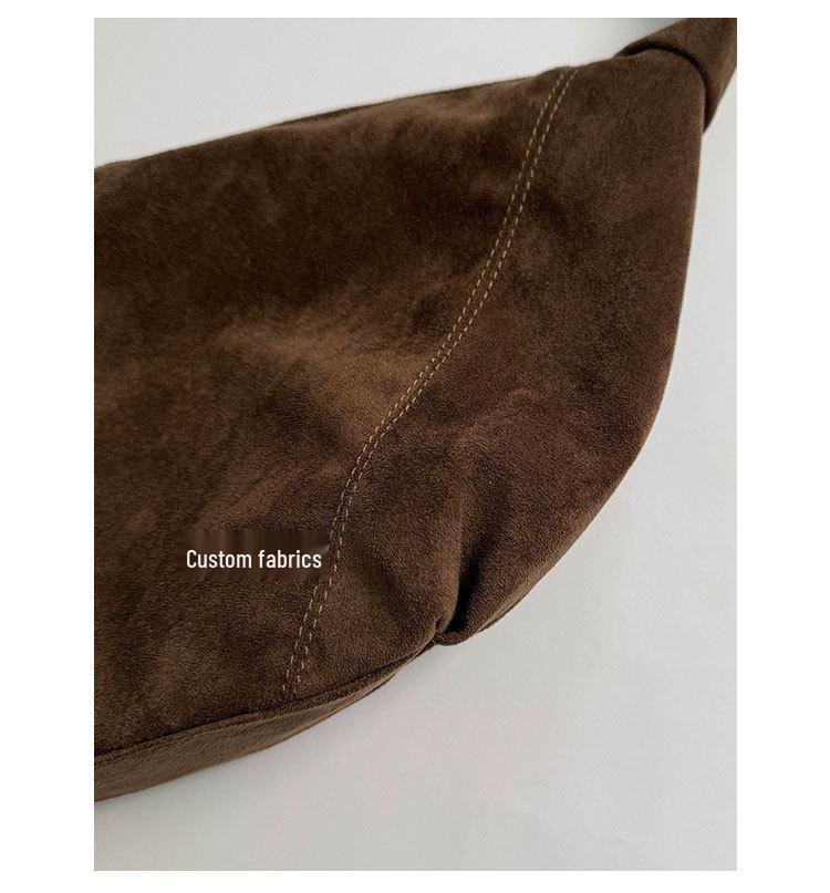 Винтажная замшевая сумка-круассан 2025: Стильная, Универсальная, Вместительная Сумка через плечо