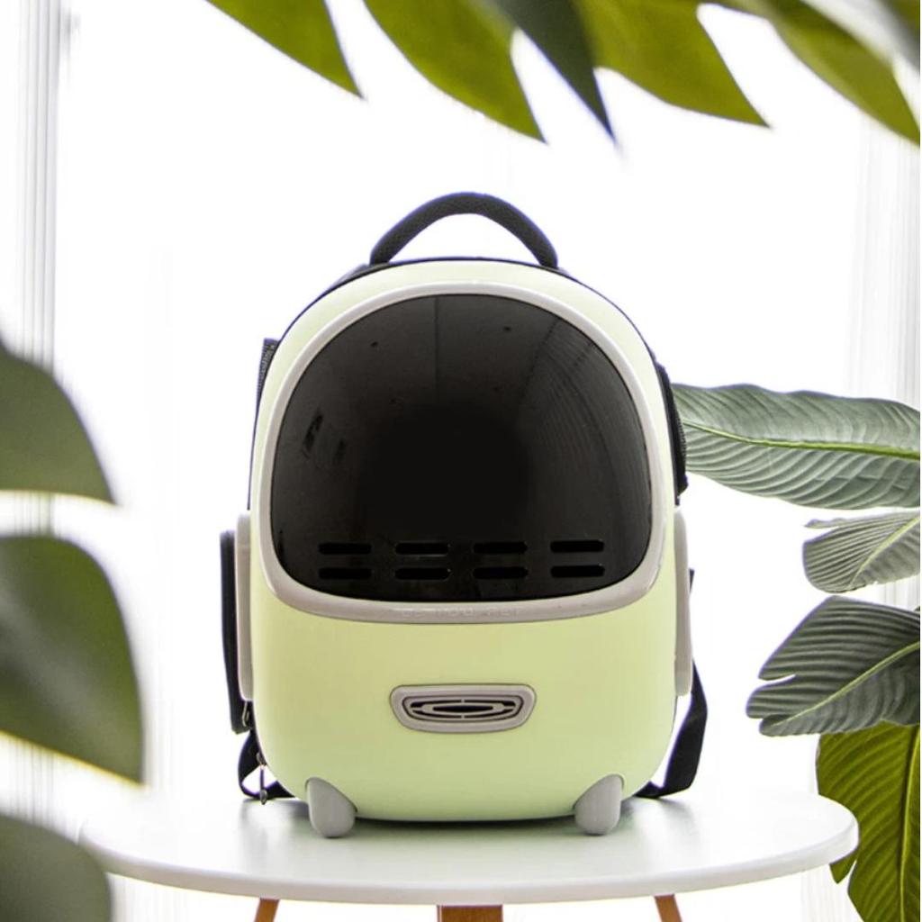 LOVE YOU PET Cat Carrier, Portable Space Capsule Backpack, Pet Bag, Large Breathable Cat Supplies, Green, for 7.5kg Cats