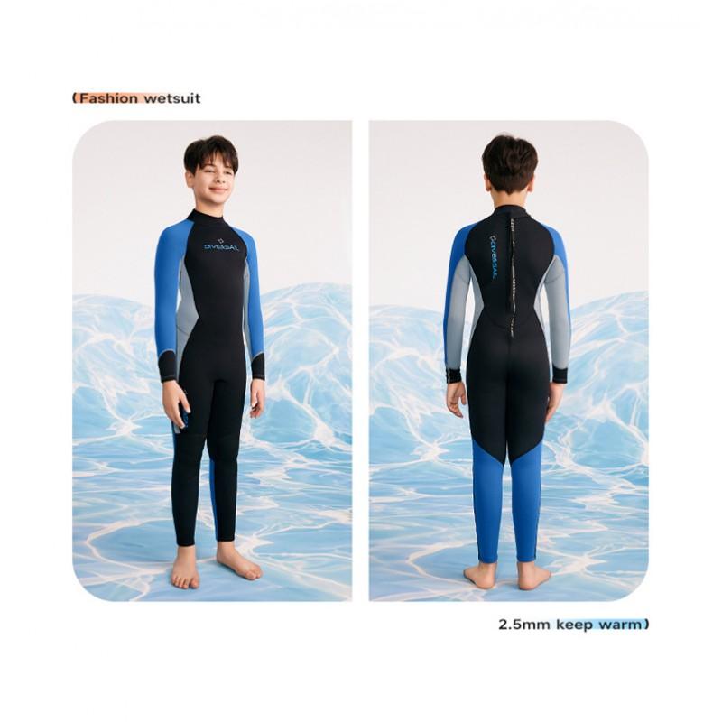 Kids 2.5mm Neoprene Wetsuit Snorkeling Diving Surfing Warm Fullsuit Boys Long Sleeve
