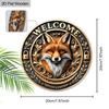 Wooden Hanging Decorative Sign, Welcome Signs, Fox Pattern,indoor or Garden Decorations, 2D Flat Pendants, Housewarming Gifts for Friends