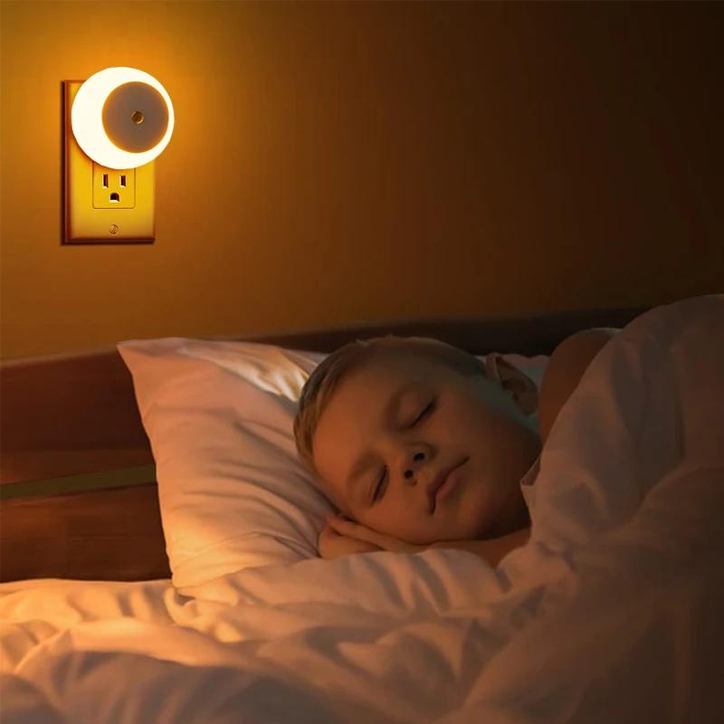 Intelligent Light Control Induction Light, Small Night Light, White Light, Blue Light, Red Light, Warm Light, Amber Light, Smart Home