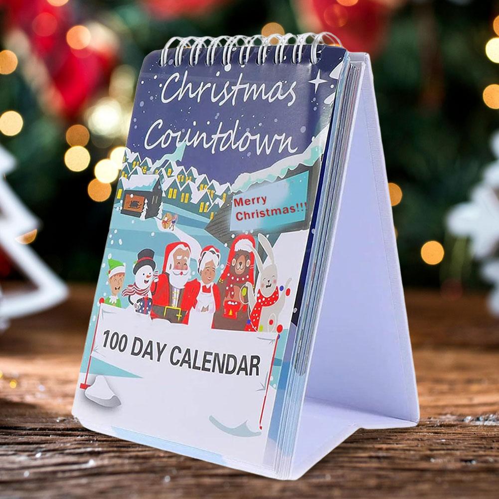 2025 100 Day Christmas Countdown Calendar Desktop Advent Calendar for Xmas Home Office Desk Tear Off New Year Countdown Calendar