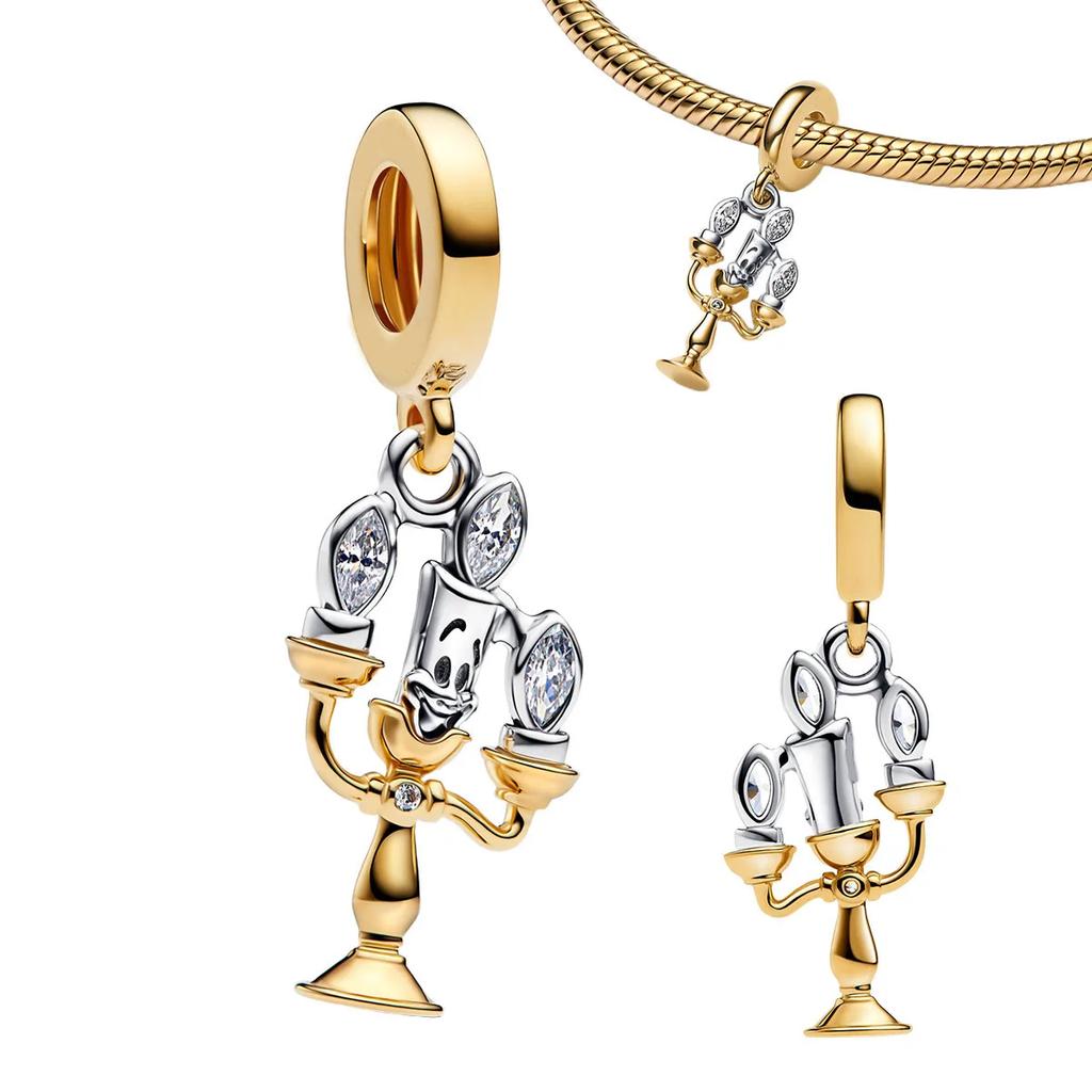 Аутентичные Медные Золотистые Круглые Шармы Лошадь Лев Замок Бусины Браслет Ожерелья Женский Рождество Хэллоуин DIY Подарок