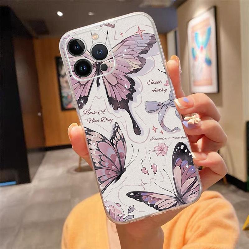 Butterfly Phone Case For iPhone 17 Pro Max Air 17 16 15 14 13 Pro Max 15 16 Pro 15Plus