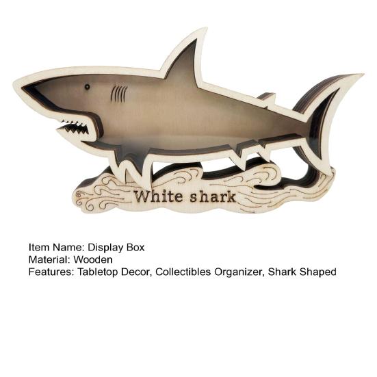 Витрина для зубов акулы, деревянная акула, теневая коробка, настольная коллекционная витрина для коллекционеров монет и любителей акул