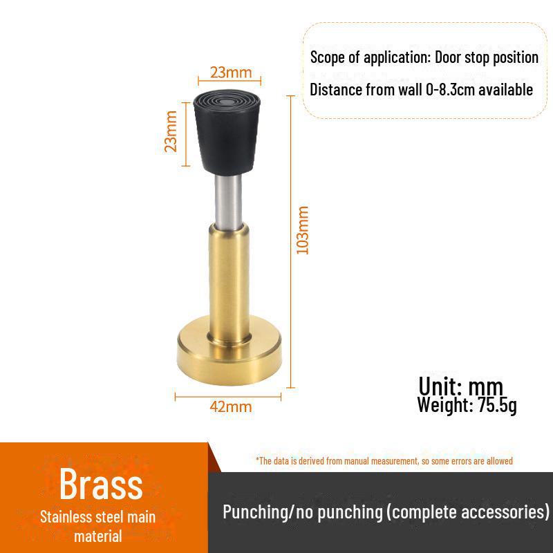 Wow Custom из нержавеющей стали без проколов, утолщенный резиновый дверной стопор