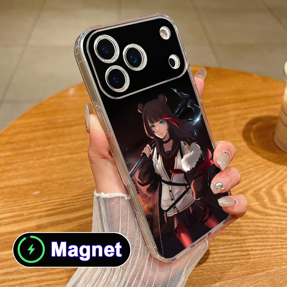 Arknights Zima Прозрачный ТПУ Magsafe Чехол для Мобильного Телефона для iPhone 17 16 15 14 13 12 11 Air Pro Max Plus Mini Цветной Чехол