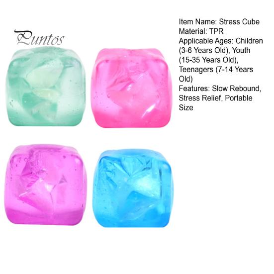 4 шт., кубик стресса, игрушка-непоседа, медленный отскок, TPR, облегчение тревоги, прозрачный пакет со льдом, сжимаемый мяч, сенсорная игрушка для детей, подростков, подарок для взрослых