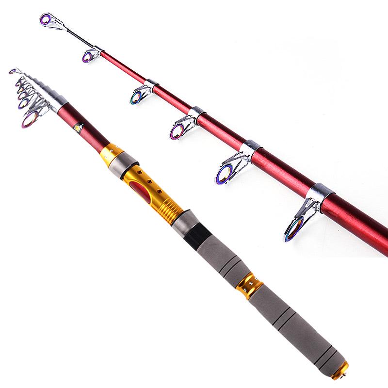 Fishing Rod Carbon Fiber Travel Fishing Spinning Rod Portable Telescopic Fishing Pole Fishing Tackle