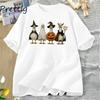 Boo Ghost Goose T Shirt Halloween Goose Autumn Skeleton Tshirt Fall Vintage Short Sleeve Graphic Tees Streetwear Clothing Tops