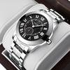 2024 Новые высококачественные модные римские часы из нержавеющей стали с календарем, водонепроницаемые кварцевые мужские часы с маленькой секундной стрелкой