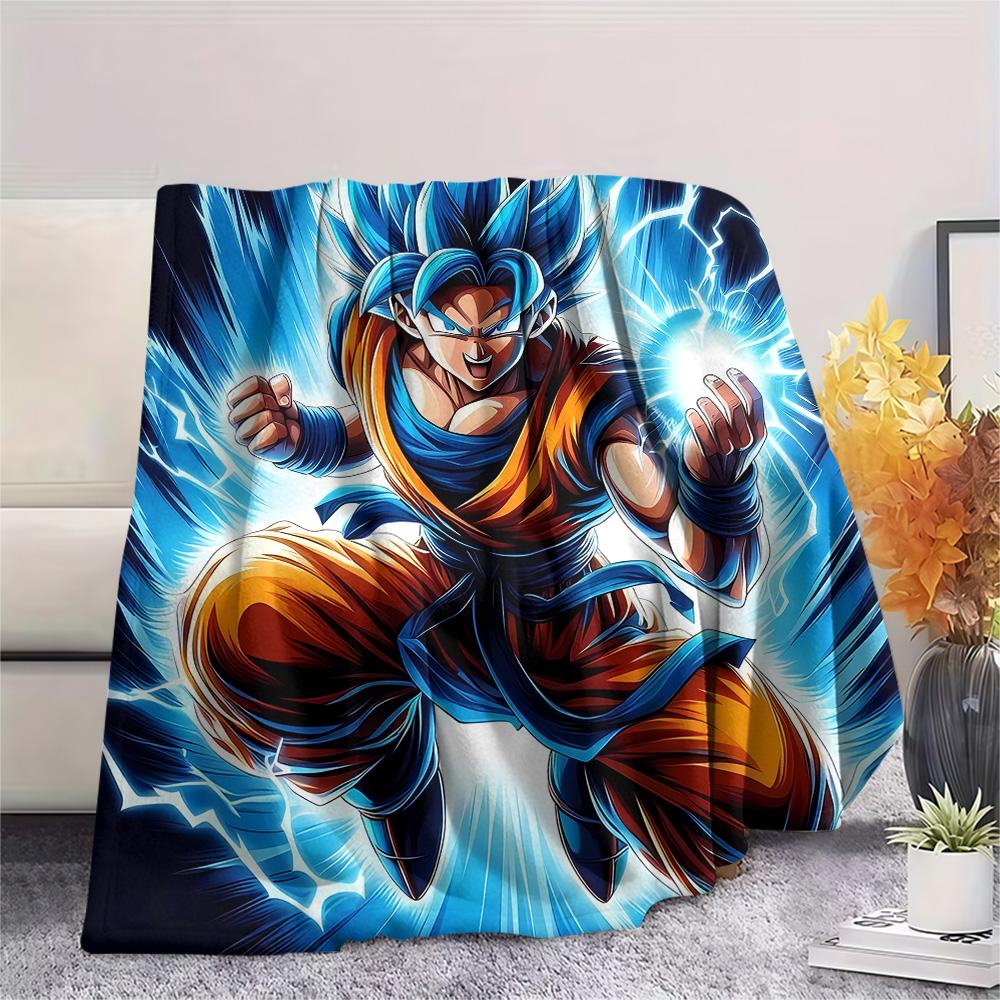 1PC Dragon Ball Super Patterned Flannel Blanket Suitable For All Seasons For Home Decor Warmth And Comfort Gifts Holiday Present