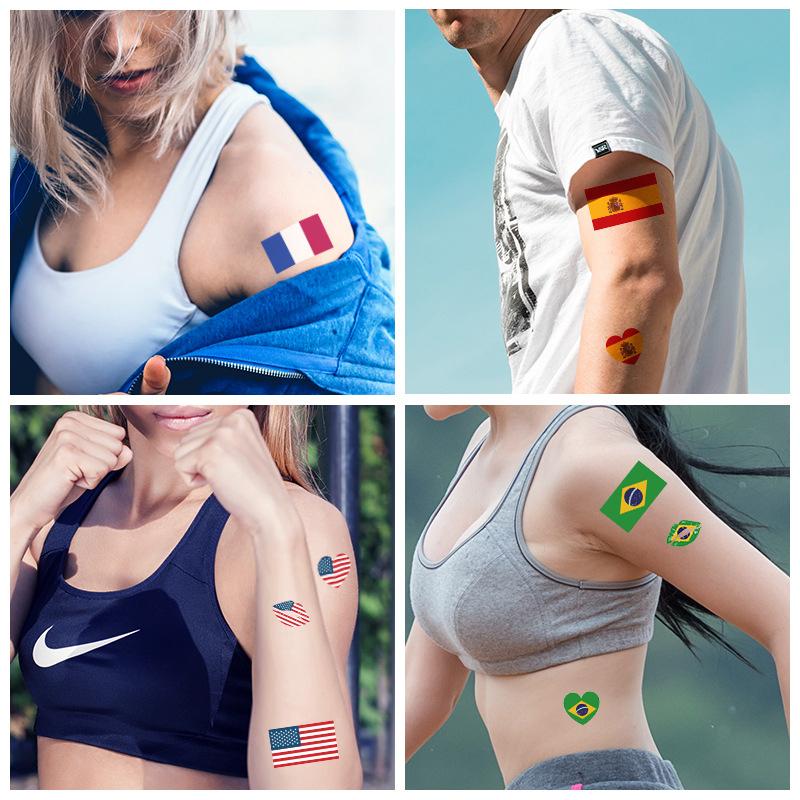 Спортивные Наклейки Флаги Стран для Футбольных Матчей, Наклейки для Болельщиков Футбола, Поддержка и Помощь Футболистам, Временные Татуировки на Лицо, Руки, Тело