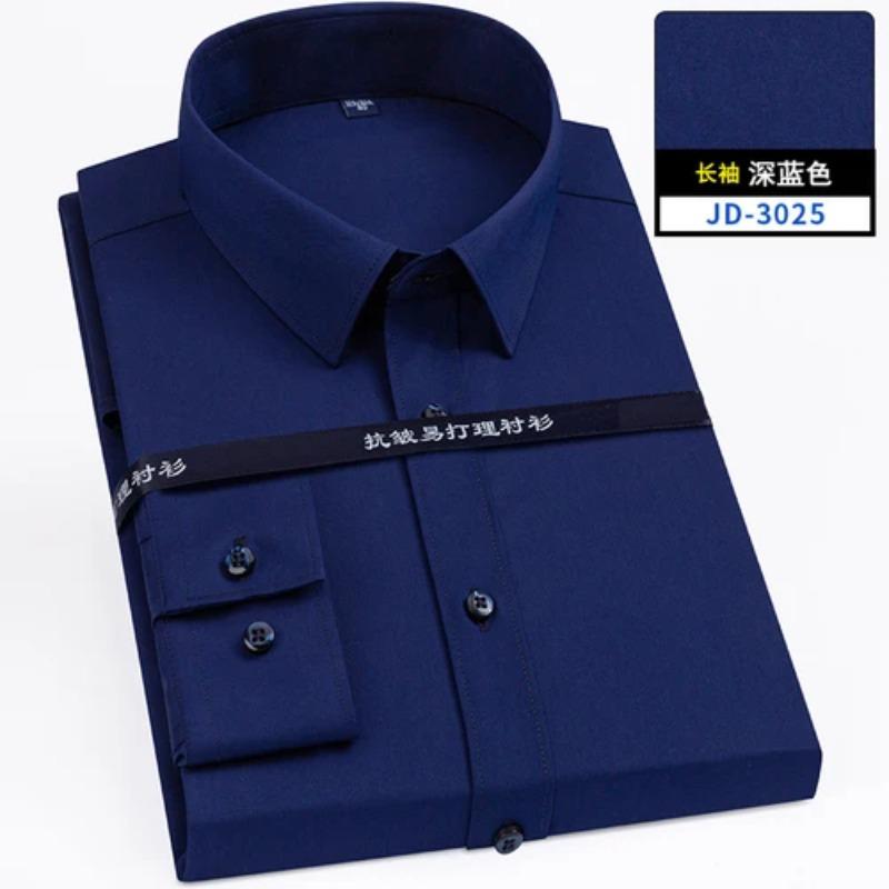 4XL 5XL 6XL 7XL 8XL Бамбуковое волокно Клетчатая рубашка Полосатая Синяя Повседневная Деловая Рубашка с длинным рукавом для мужчин Уличная одежда Приталенная рубашка Мужская