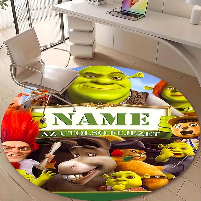 Personalized S-Shrek Round Chair Office Rug - Perfect for Mat, Office Chair & More - Ideal Gift for Birthdays and Holidays