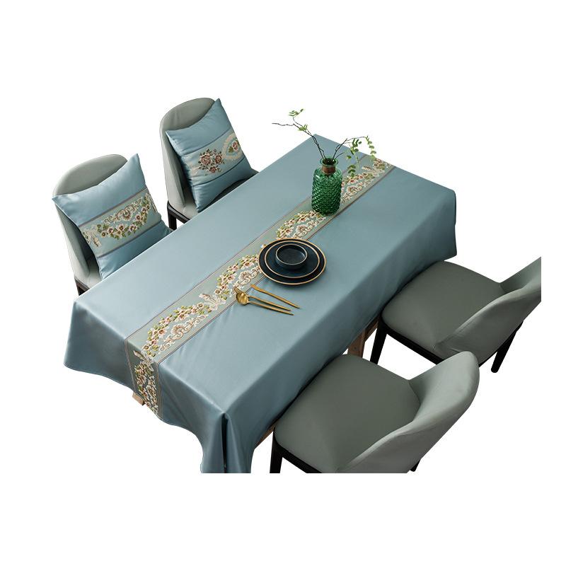 Light Luxury Classical Embroidered Table Flag Waterproof High-Precision Geometric Tablecloth Rectangular Coffee Table Tablecloth Dining Table Cloth