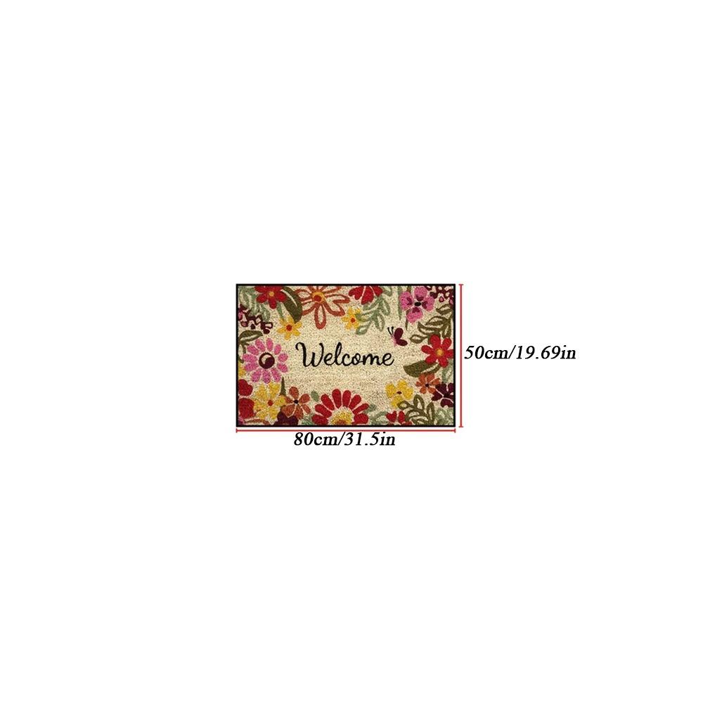 Washable Floral Entrance Rug Floral Print Home Decor Doormat Welcome Doormat Home Decoration