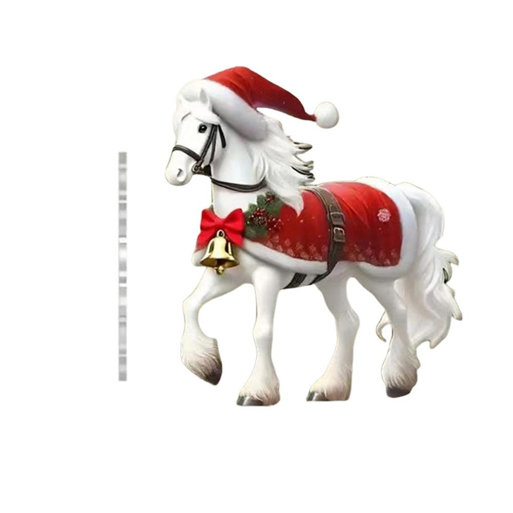 Новый 2D Плоский Рождественский Подвесной Кулон Сияющий Имитация Лошади Подвеска Балерина Акриловый Брелок Шармы для Сумки