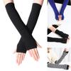 Girls Long Sleeve Knitted Wristband Arm Warmer Fingerless Long Gloves Handschoenen Elbow Mittens