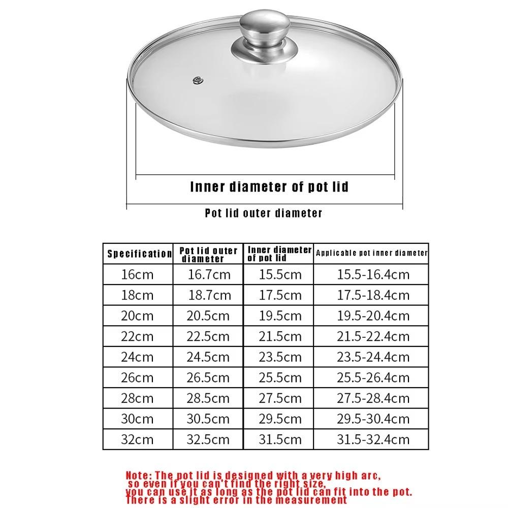 16-34 см Крышка для кастрюли из закаленного стекла Крышка для вок-сковороды из нержавеющей стали Детали посуды Кухонные аксессуары