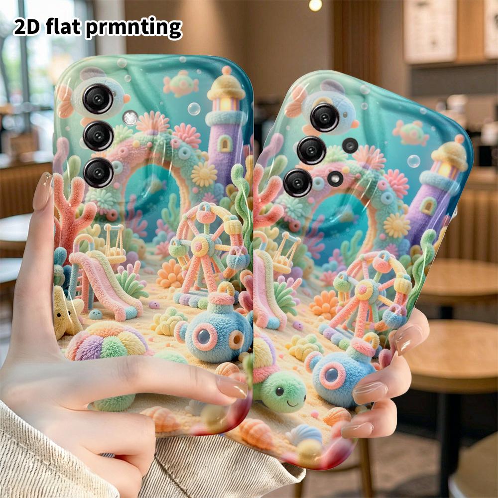 Phone case: 2D flat, suitable for Samsung Galaxy A34 A35 M05 M06 S20 S22 S21 FE Plus 5G protective cases, Coral Playground, perfect Christmas and Hall