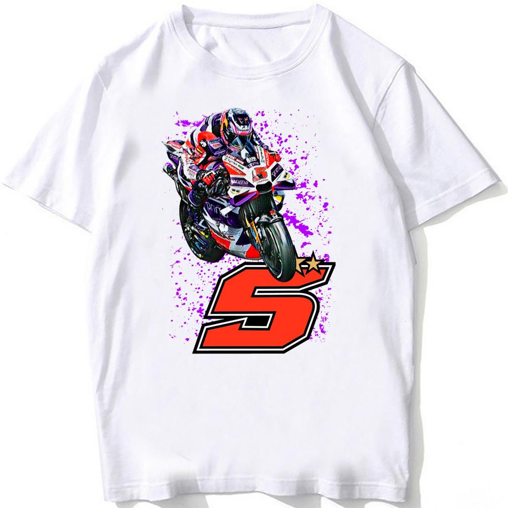 New Summer Unisex Short Sleeve Johann Zarco 5 Gp Racing Legend Tshirt Unisexs Casual Tees Cool Boy Motorcycle Riding Sport White Tops