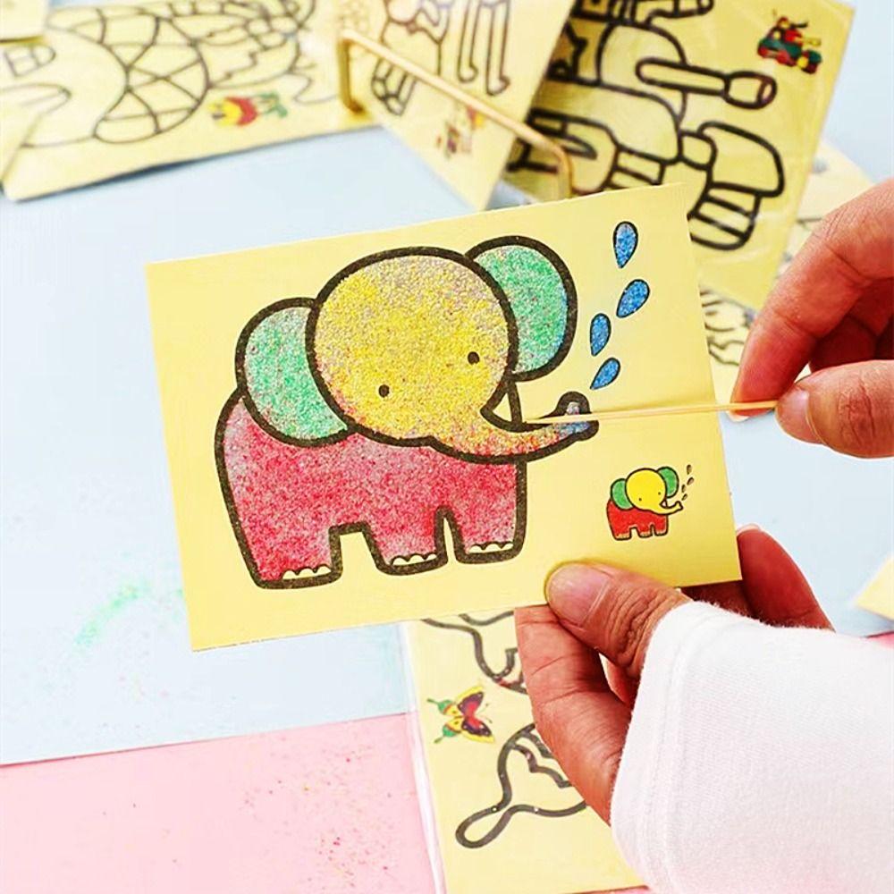 Brush Art Painting Sand Painting Set Paper Picture Drawing Coloring Toys Children/Kids/Toddlers
