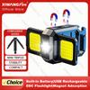 Мини-фонарик-брелок COB Work Light USB перезаряжаемая лампа со складными боковыми огнями на 90° Супер яркие портативные фонари