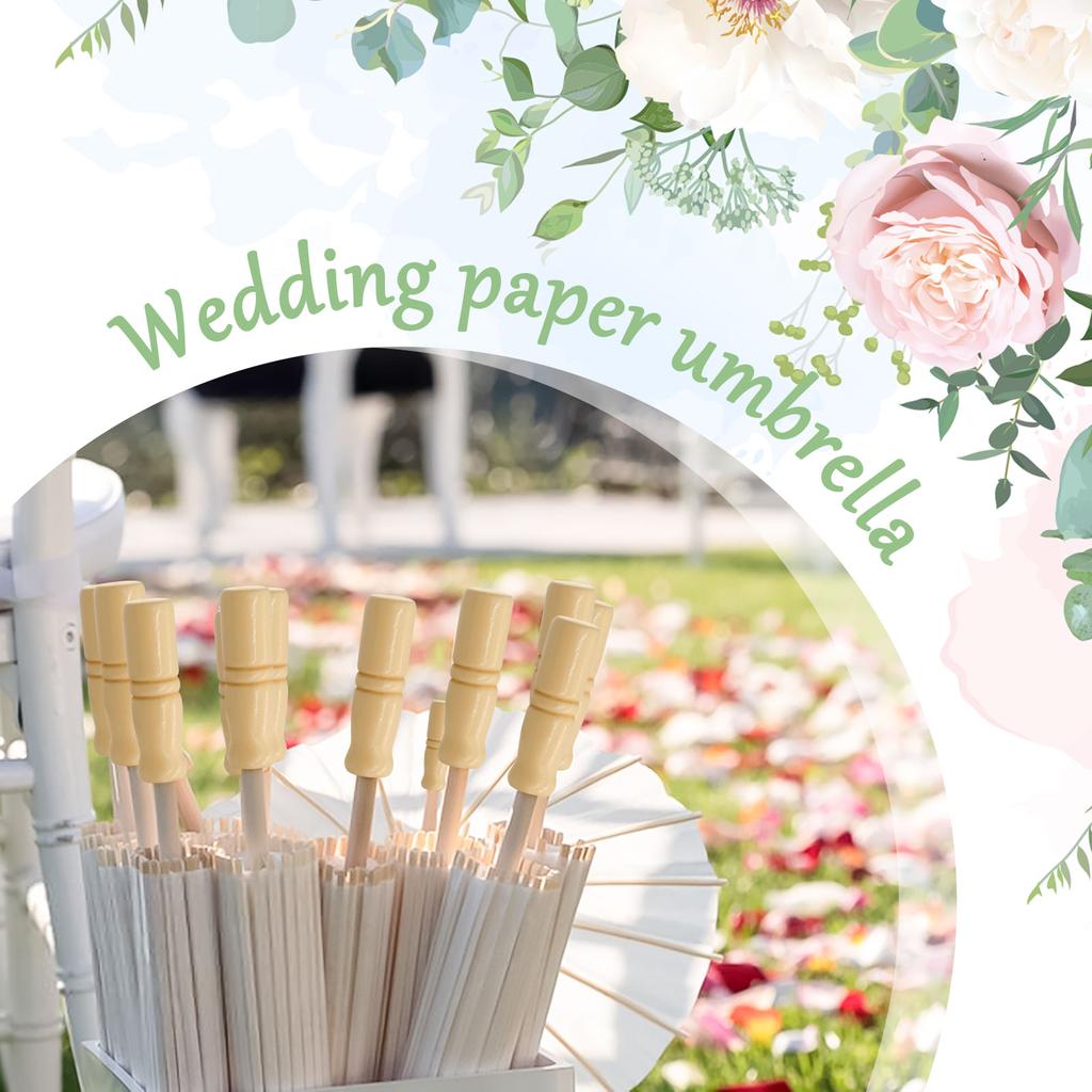 Зонтики для свадебного фото косплея реквизит бумага деревянная ручка китайский винтаж DIYбелый зонт летняя вечеринка пляж декор подарок