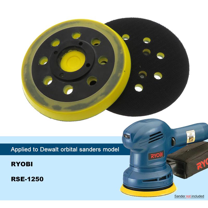 5 Inch Sanding Pad 8Holes Hook and Loop Backing Plate 125mm for RYOBI RSE-1250 Random Orbital Sanders Grinder Polishing Grinding