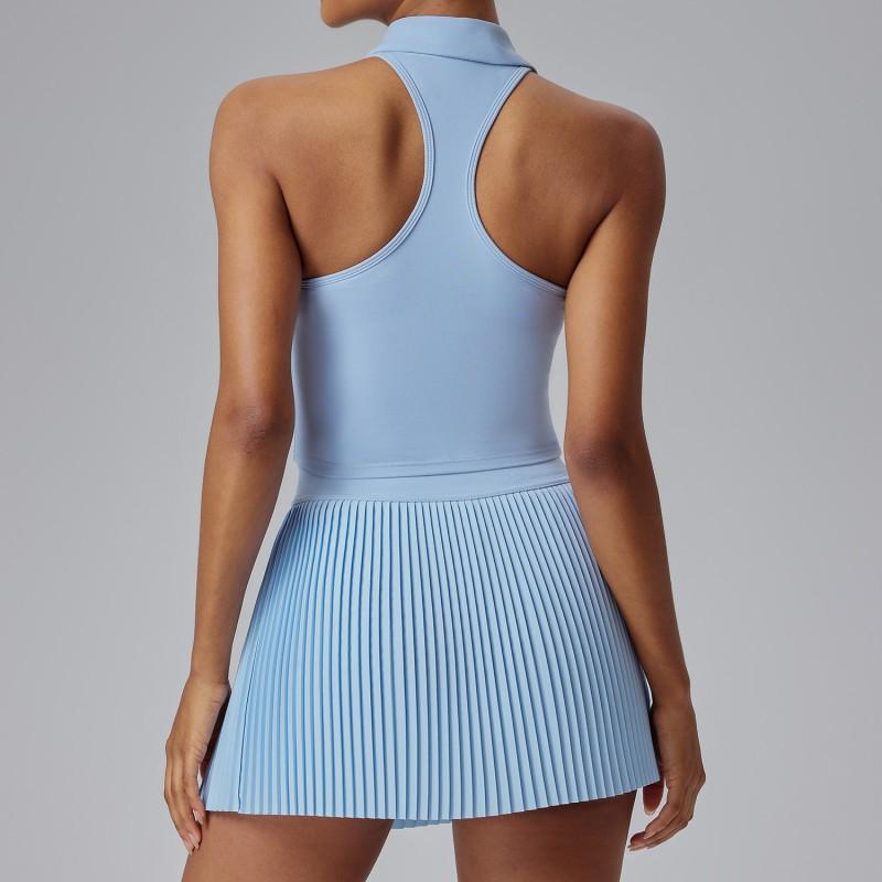 Womens Tennis Set Quick-Dry Stretch Tank Top Skort With Built-in Shorts Sportswear