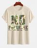 2026 New Pure Cotton Tshirt No Pressure Camouflage Letter Print Crew Neck Short Sleeve Casual Top