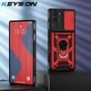 KEYSION Противоударный чехол для ZTE nubia RedMagic 10 Pro+ со сдвижной защитой камеры, кольцом-подставкой, чехол для телефона для RedMagic 10S Pro+ 5G